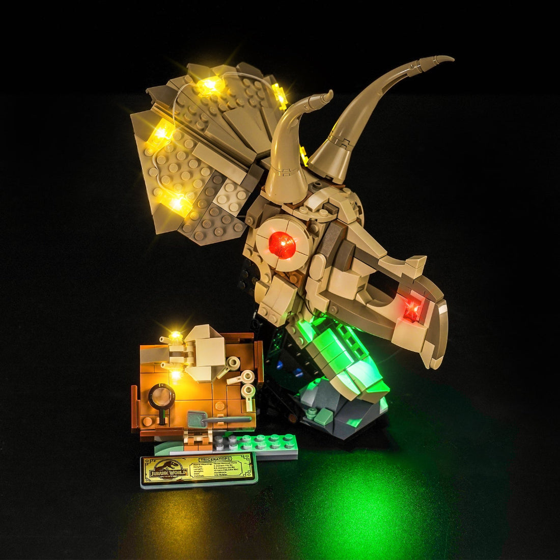Light Kit for LEGO Jurassic World Dinosaur Fossils: Triceratops Skull 76969